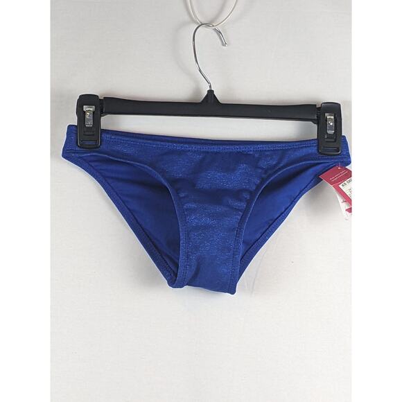 Xhilaration Metallic Hipster Bikini Swimsuit Bottom Blue XS Cheeky Shimmer Low - Picture 7 of 8